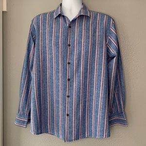 Kolte Shirt Cotton / Linen Blend Striped Long Sleeves Button Up
